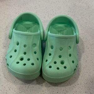 Kids Mint Green Crocs - Toddler size c7